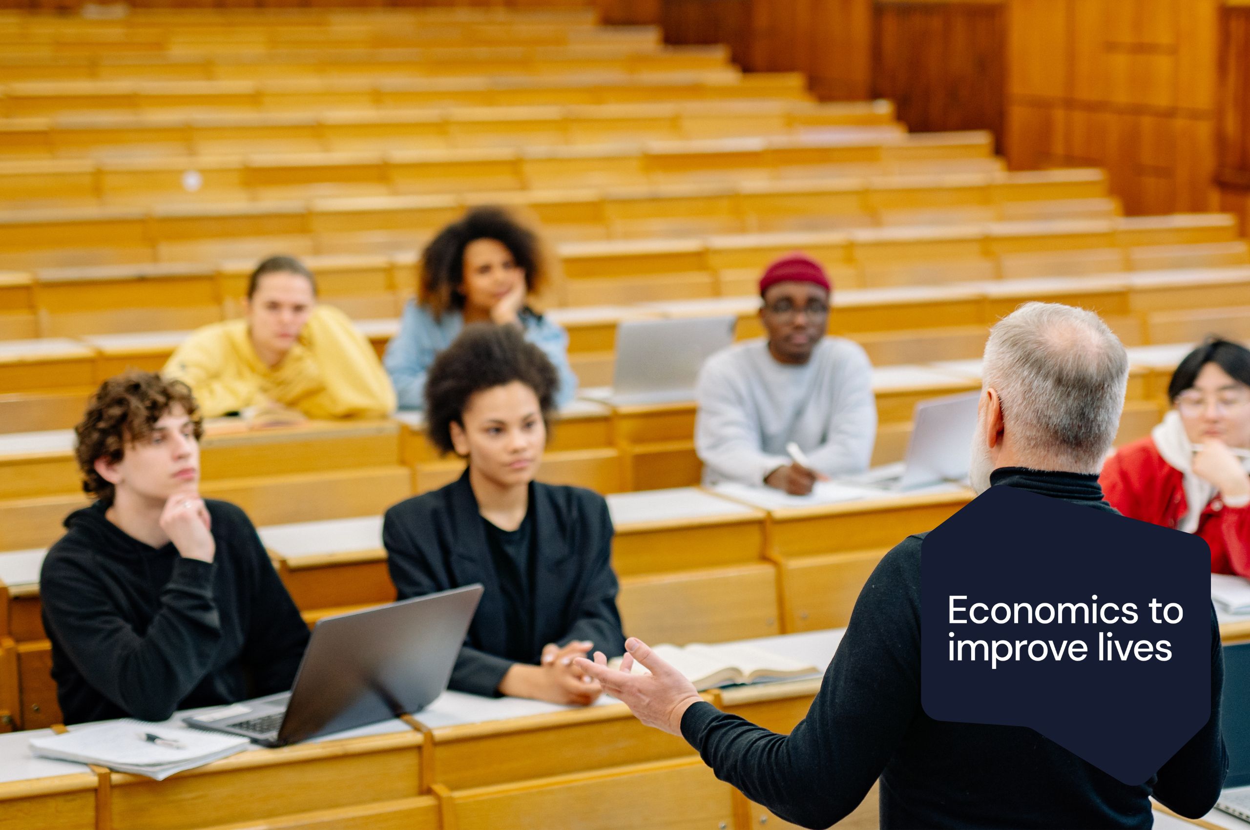 A lecturer teaching some students